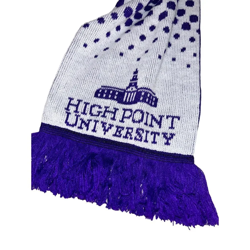 High Point University‎ Scarf - HPU Panthers Knitted Classic Purple White Reverse